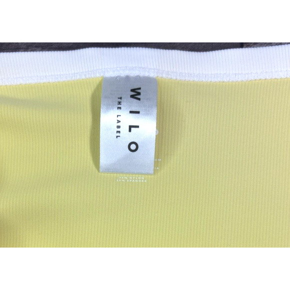Wilo The Label Skirt Womens Medium Yellow White‎ Ribbed Pull On Casual - Picture 5 of 6